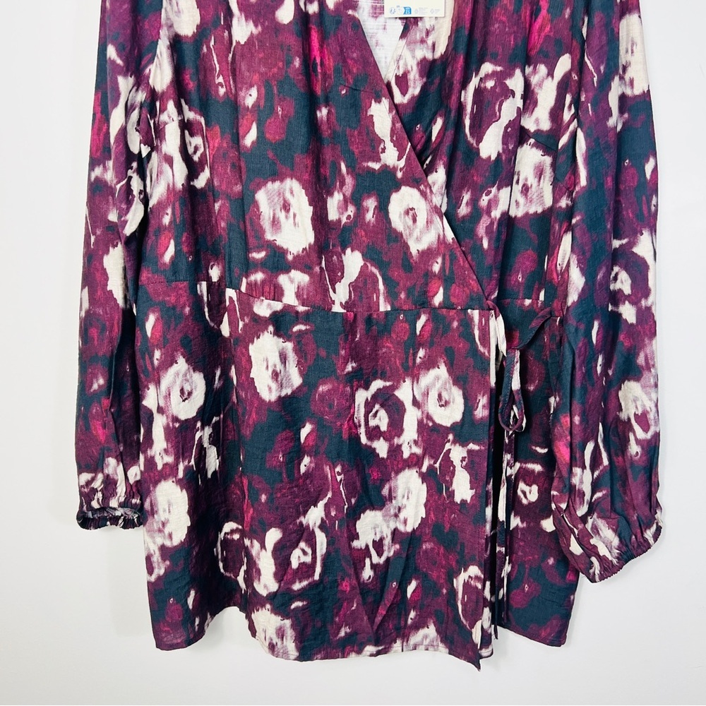 NWT Simple Wish Plum Wrap Tunic mini Dress women size EU 46 Xl/ XXL - Picture 4 of 13